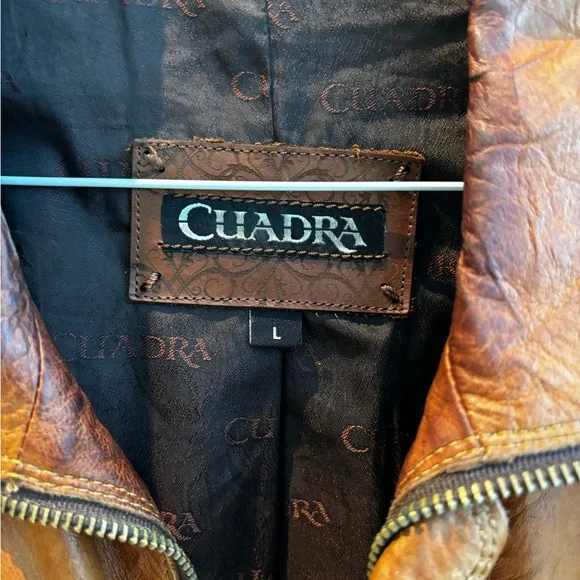 Cuadra Men's Brown Leather Bomber Jacket - Picture 2 of 2